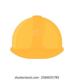 Yellow construction helmet in cartoon style on a white background isolated. A must-have piece of equipment. Compliance with safety regulations