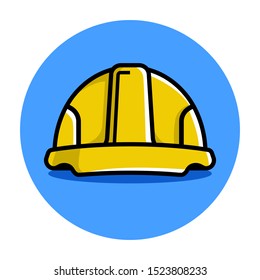 yellow construction helmet. flat vector illustration