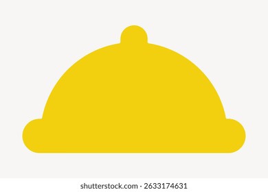 Yellow construction helmet icon on a white background. Simple helmet design, yellow helmet illustration, construction theme, safety gear icon, helmet symbol. Illustration vector.