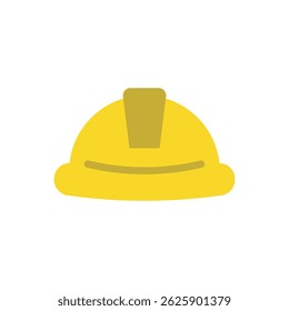Yellow construction helmet icon vector illustration. Headwear, safety equipment, protective workwear vector design illustration. 