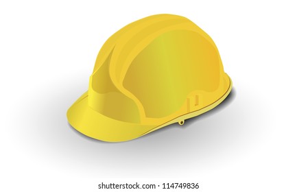 yellow construction helmet isolated