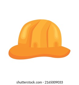 yellow construction helmet isolated icon
