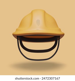 Yellow construction helmet in realistic style. Hard hat for construction and repair work