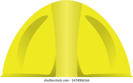 yellow construction helmet with shadows of a worker