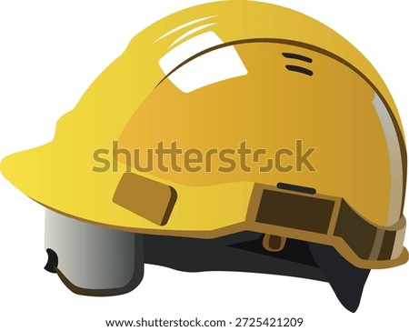 Yellow Construction Safety Helmet with Protective Eye Visor