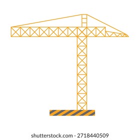Guindaste de torre de construção amarelo delineamento sobre fundo branco Palavras-chave: guindaste de construção, torre