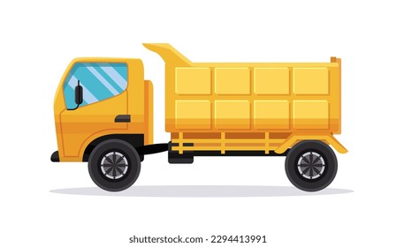 yellow construction truck vector illustration