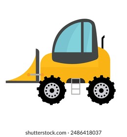 Arte vectorial de vehículos de construcción amarillo, ilustración de diseño plano, Clipart de maquinaria de construcción, máquina de camiones de juguetes de construcción para niños