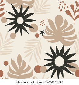 Yellow Continuous Abstract Graphic Tree Leaves Pattern. Black Repetitive Fashion Fresh Flora Surface Vector. Bright Repeated Nature Plant Invitation Wallpaper.