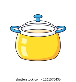 Yellow cooking pot isolated