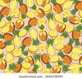 Vector sin fisuras amarillo de la piña de la coqueta