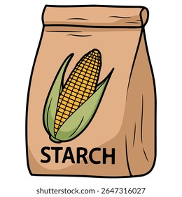 Yellow corn flour for cooking isolated vector illustration on white background
