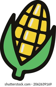 yellow corn minimalist vector illustration