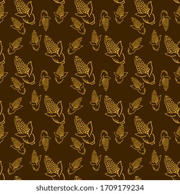 Yellow corn wallpaper, illustration, vector on white background.