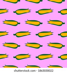 Yellow corn,seamless pattern on pink background.