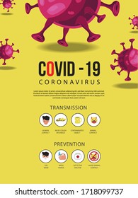 Yellow Coronavirus Covid 19 Vector Design infographics