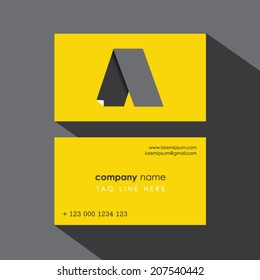 yellow corporate flat design business card template