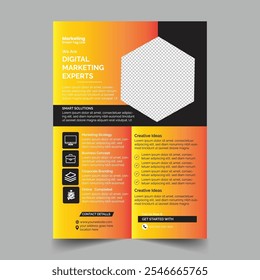 yellow corporate flyer design template