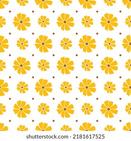 yellow cosmos flowers on a white background