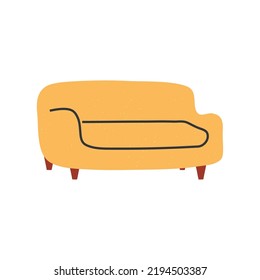 gelbe Couchsymbol auf weißem Hintergrund