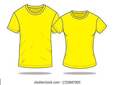 Yellow Couple Love T-Shirt Vector For Template