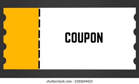Yellow coupon editable vector illustration.