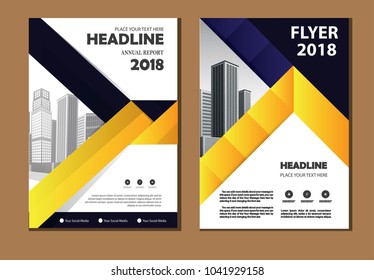 yellow cover, abstract composition. Colorful header design for flyer, book, info banner frame, title sheet. Colored geometric shapes. Modern design. Brochure template layout. Vector illustration