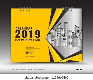 Yellow Cover calendar 2018-2030 template, Cover Desk calendar 2023 year, business brochure cover calendar 2022 template, annual report, Book cover, printing design, Yellow polygon background