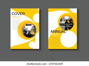 yellow cover design abstract  template Circle background modern book Brochure ,annual report, magazine and flyer layout Vector a4