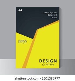 Gelbe Cover-Design-Vorlage in A4-Größe, Jahresbericht, Broschüre, Flyer-Design-Vorlage, Broschüre, abstrakte Cover-Präsentation für mehrere Nutzung. Vektor eps 10.