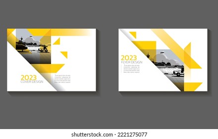 diseño de portada amarilla diseño libro de fondo abstracto portada Plantilla de folleto, informe anual, revista y folleto Vector