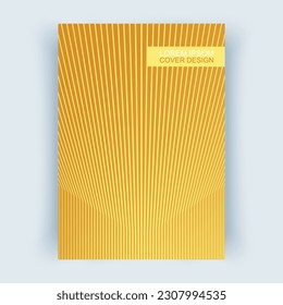 Gelbe Abdeckung mit Linien. Deckenlayout, vertikale Ausrichtung.