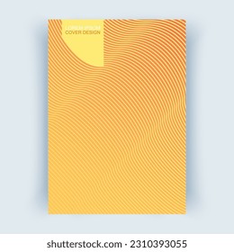 Gelbe Abdeckung mit Linien. Deckenlayout, vertikale Ausrichtung.