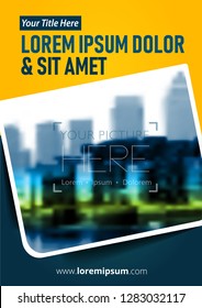 Yellow Cover Page or Screen Layout. Editable Vertical Template Design for Marketing Presentation, Company Profile, Annual Report, Proposal , Magazine or Book. A4 Scale Size. Vector Business Concept.