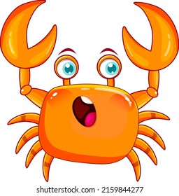 Yellow crab in cartoon design illustration