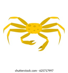 Yellow crab icon flat isolated on white background vector illustration