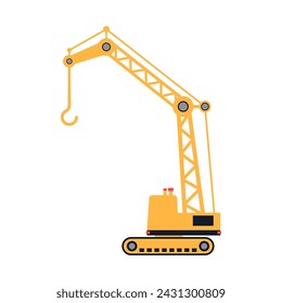 Yellow Crane Truck Icon Vector Illustration