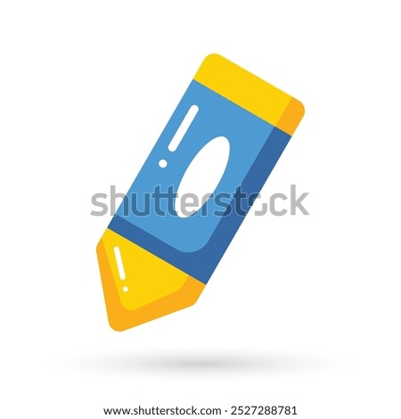 Yellow crayon icon. Writing sign business concept. Signs can be used for web, logo, mobile app, UI, UX, savings, finances sign isolated on white, economy concept, learning, study, business.