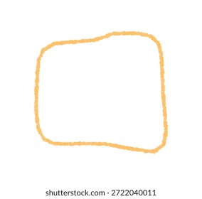 Marco de croquis de crayón amarillo con contorno orgánico forma la forma principal de la cita. Rectángulo irregular en un fondo gráfico, juguetón y creativo, adecuado como un cuadro de texto o cita abstracta