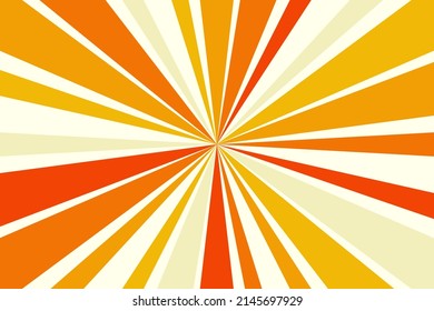 Yellow, cream and orange Sunburst Pattern Background. Vector illustration.