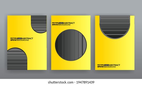 Fondo vector abstracto amarillo creativo futurista, diseño dinámico y moderno de plantillas de páginas amarillas, diseño de líneas geométricas y puntos de onda de verano, brillante y elegante invitación de lujo, volante o cubierta 