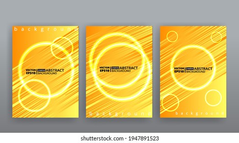 Yellow creative futuristic abstract vector background, dynamic modern yellow page temples set, summer vibes geometric lines and dots design, shiny elegant luxury invitation , flyer or cover 