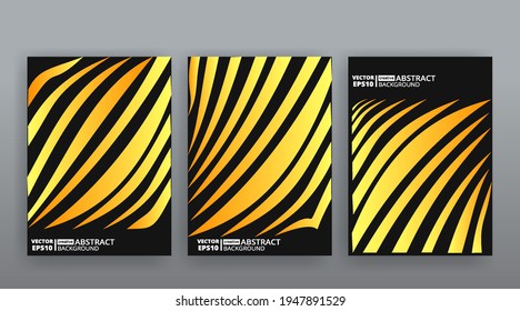 Yellow creative futuristic abstract vector background, dynamic modern yellow page temples set, summer vibes geometric lines and dots design, shiny elegant luxury invitation , flyer or cover 