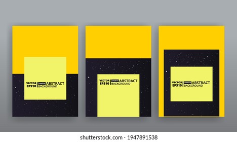 Yellow creative futuristic abstract vector background, dynamic modern yellow page temples set, summer vibes geometric lines and dots design, shiny elegant luxury invitation , flyer or cover 
