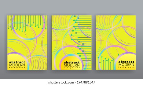 Yellow creative futuristic abstract vector background, dynamic modern yellow page temples set, summer vibes geometric lines and dots design, shiny elegant luxury invitation , flyer or cover 