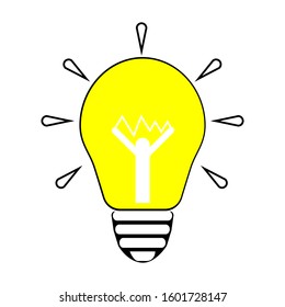 Yellow creative lamp. The light bulb icon vector, full of ideas and creative thinking, analytical thinking for processing. Vector