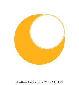 Luna creciente amarilla con diseño de vector plano de icono boho circular