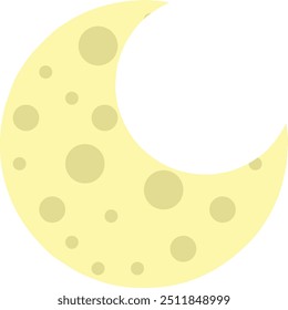 yellow crescent moon design element