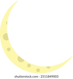 Elemento de diseño de luna creciente amarilla