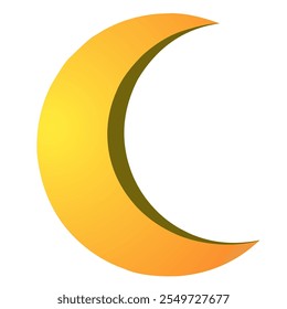 Yellow Crescent Moon Isolated Vector Illustration, crescent moon vector